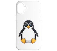 Custodia per iPhone 16 Plus Paffuto Cool Penguin con occhiali da sole Summer Vibes