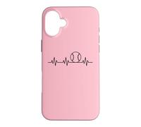 Custodia per iPhone 16 Plus Palla da baseball sportiva Heartbeat - Softball ECG Heart Pulse