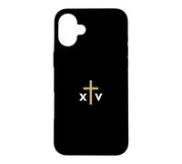 Custodia per iPhone 16 Plus Papa Leone XIV numero romano con Croce sottile Gesù