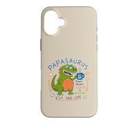 Custodia per iPhone 16 Plus Papasaurus Number One Dad Funny Dinosaur Rex Festa del papà