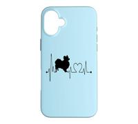 Custodia per iPhone 16 Plus Papillon Dog My Heartbeat ECG I cani sono i miei amanti dei cani cardio