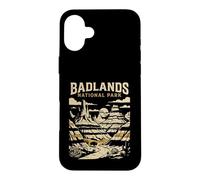 Custodia per iPhone 16 Plus Parco nazionale Badlands Vintage Retro Adventure Design