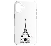 Custodia per iPhone 16 Plus Paris Mon Amour - Torre Eiffel Grafica Artistica a Pennello