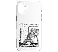 Custodia per iPhone 16 Plus Paris With Love from Paris France French Postcard