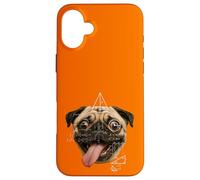 Custodia per iPhone 16 Plus Parodia meme matematica cane carlino dagli occhi selvaggi