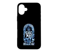 Custodia per iPhone 16 Plus Peace Love e rap melodico Bohemian Rainbow