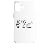 Custodia per iPhone 16 Plus Peace Love Trumpet Proud Uomo Donna Trumpeter