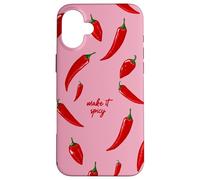 Custodia per iPhone 16 Plus Peperoncino Giocoso Piccante Alla Moda Divertente Citazione Estetica