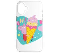 Custodia per iPhone 16 Plus Peppa Pig Yum Ice Cream