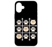Custodia per iPhone 16 Plus Persian Cat Paws Grid Game