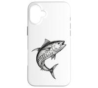 Custodia per iPhone 16 Plus Pescatore di pesce di tonno pinna gialla vintage pescatore