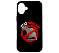 Custodia per iPhone 16 Plus Pest Control Mouse Rat Stop Sign Deratization