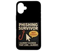 Custodia per iPhone 16 Plus Phishing Survivor Tee Divertente Cyber Security Awareness Gee