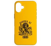 Custodia per iPhone 16 Plus Phoenix Arizona USA Cowboy Horse Design stile vintage