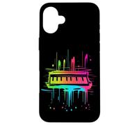 Custodia per iPhone 16 Plus Pianoforte Stile Synthwave Pianoforte Pratica Pianista