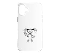Custodia per iPhone 16 Plus Pickleball Girl Stickfigure Cute Funny Pickleball