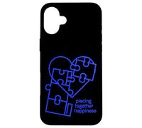 Custodia per iPhone 16 Plus Piece Together Happiness Puzzle Cuore Design