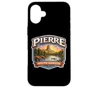 Custodia per iPhone 16 Plus Pierre South Dakota Souvenir Città Stato Capitale Vintage