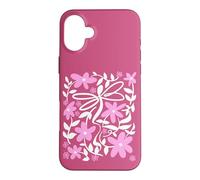 Custodia per iPhone 16 Plus Pink Floral Daisy Dragonfly Botanical Wildflower Vine Garden