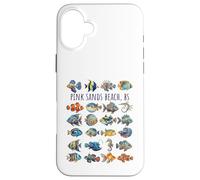 Custodia per iPhone 16 Plus Pink Sands Beach The Bahamas Design Pesce Colorato