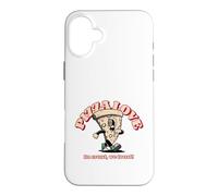 Custodia per iPhone 16 Plus Pizza Love In Crust We Trust (Dichiarazione di cibo divertente)