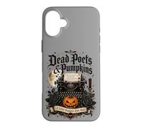 Custodia per iPhone 16 Plus Poeti morti e zucche Poetcore Lettura Halloween