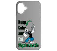 Custodia per iPhone 16 Plus Popeye The Sailor Man Keep Calm & Eat Spinaci Retro Fumetto
