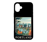 Custodia per iPhone 16 Plus Portland, oregon, orizzonte, ponte, fiume, retro, città, arte