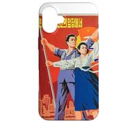 Custodia per iPhone 16 Plus Poster di propaganda della Corea del Nord, divertente