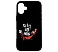 Custodia per iPhone 16 Plus Poster meme "Why So Serious Joker" con citazione di Batman Villain