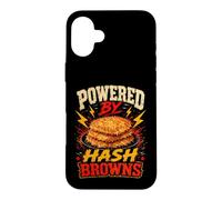 Custodia per iPhone 16 Plus Powered By Hash Browns Funny Hash Browns Saying Humor Joke
