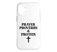 Custodia per iPhone 16 Plus Prayer Warrior Proverbs & Protein Shakes Jesus Weights Faith