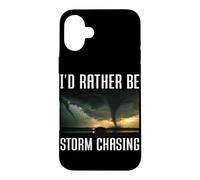 Custodia per iPhone 16 Plus Preferirei essere tempesta a caccia di Tornado Chaser Meteo