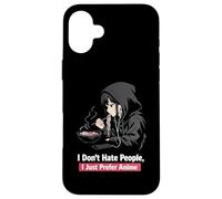 Custodia per iPhone 16 Plus Preferisco Anime Antisociale Anime Ragazza Ramen Amante