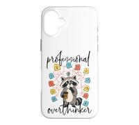 Custodia per iPhone 16 Plus Professionista Overthinker Raccoon Coffee Lover