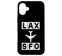Custodia per iPhone 16 Plus Progettazione del codice di viaggio del percorso dell'aereo LAX SFO