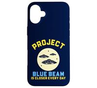 Custodia per iPhone 16 Plus Progetto Blue Beam Retro UFO Fantascienza Design Divertente