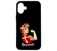 Custodia per iPhone 16 Plus Proud Strong Danish Girl Woman Girlfriend Denmark Flag