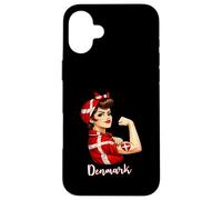 Custodia per iPhone 16 Plus Proud Strong Danish Girl Woman Girlfriend Denmark Flag