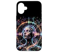 Custodia per iPhone 16 Plus Psichedelico Trance Rave Arte Colorata