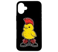 Custodia per iPhone 16 Plus Punk Pulcino Con Mohawk E Stivali