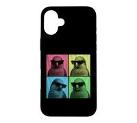 Custodia per iPhone 16 Plus Quaker Parrot Pop Art Divertente Monaco Parrocchetto Amante Photo Booth