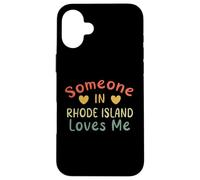 Custodia per iPhone 16 Plus Qualcuno nel Rhode Island mi ama Retro Stati Uniti d'America