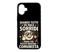 Custodia per iPhone 16 Plus Quando Tutto Va Male Sorridi Satira Politica Comunista