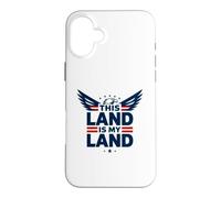 Custodia per iPhone 16 Plus Questa terra è la mia terra aquila patriottica