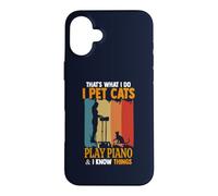 Custodia per iPhone 16 Plus Questo è quello che faccio I gatti domestici suonano il pianoforte So cose