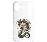 Custodia per iPhone 16 Plus Quetzalcoatl Serpente Piumato Mitologia azteca Arte Messico