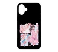 Custodia per iPhone 16 Plus Ragazza anime, Comic Core in stile manga, Vento divino, Kanji Shodo