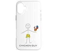 Custodia per iPhone 16 Plus Ragazzo divertente del pollo degli uomini, allevamento di pollo del ragazzo