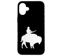 Custodia per iPhone 16 Plus Ragazzo su un Buffalo Silhouette